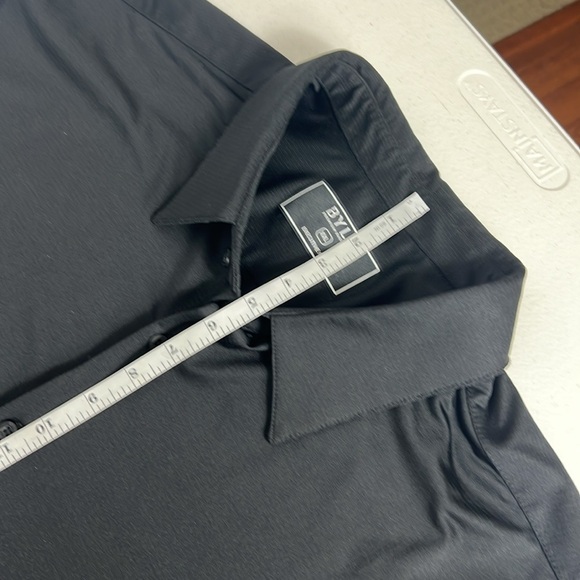 BYLT Sz XXL Button Shirt Black Premium Basics Executive Fit Short Sleeve Stretch - Picture 7 of 12